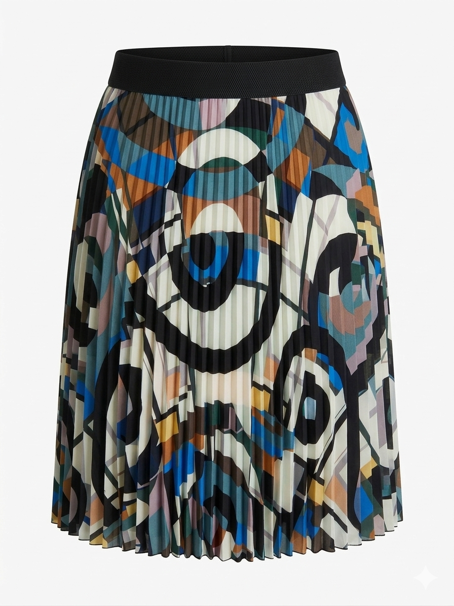 Graffiti Sunburst Midi Skirt