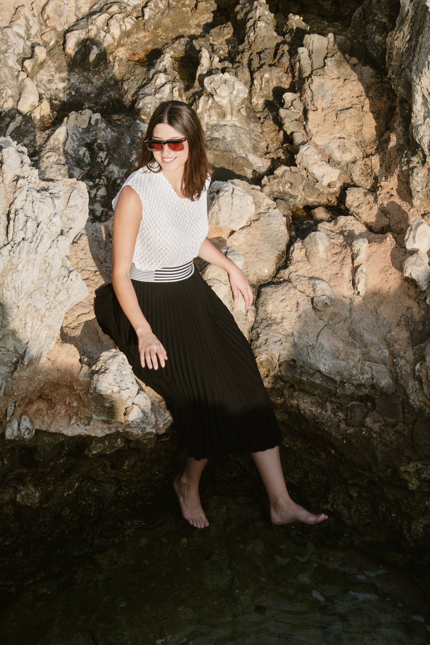 Regular Sunburst Midi Skirt