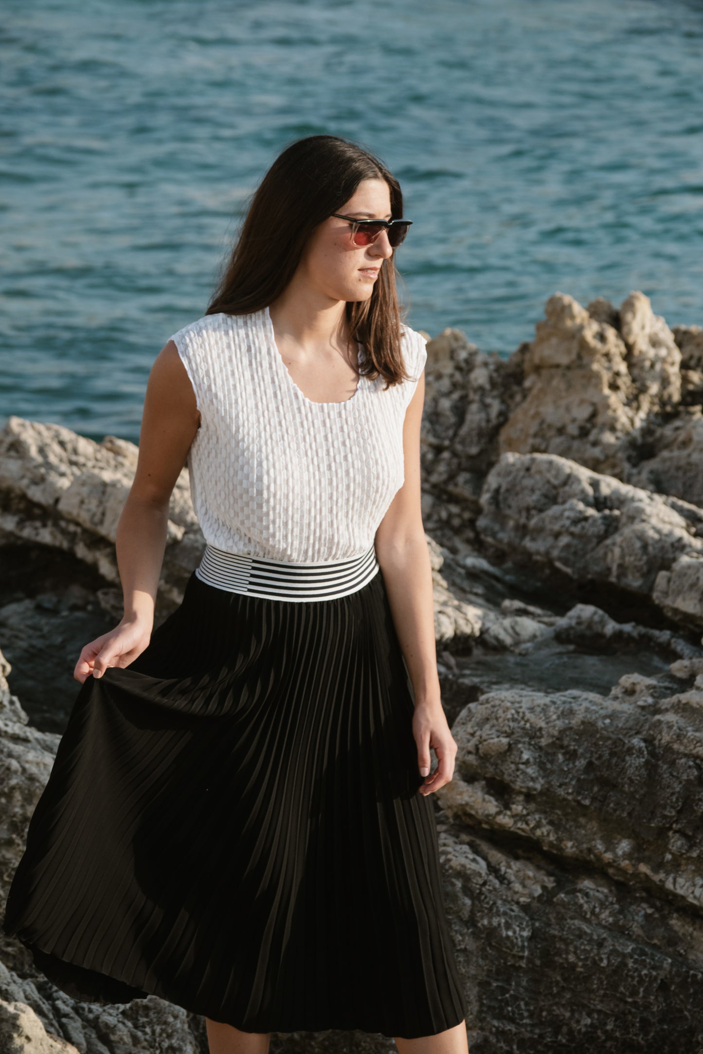 Regular Sunburst Midi Skirt