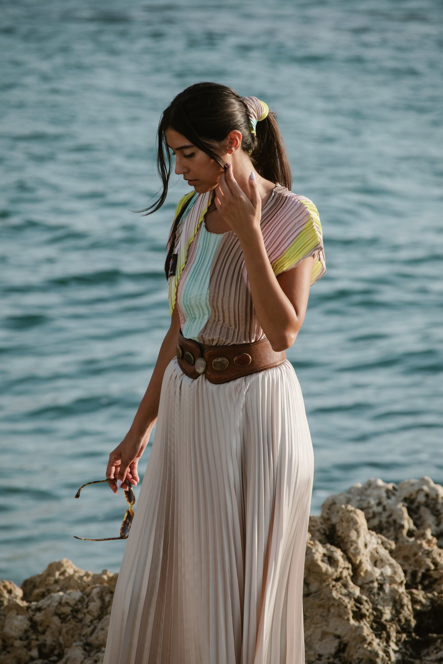 Regular Sunburst Midi Skirt