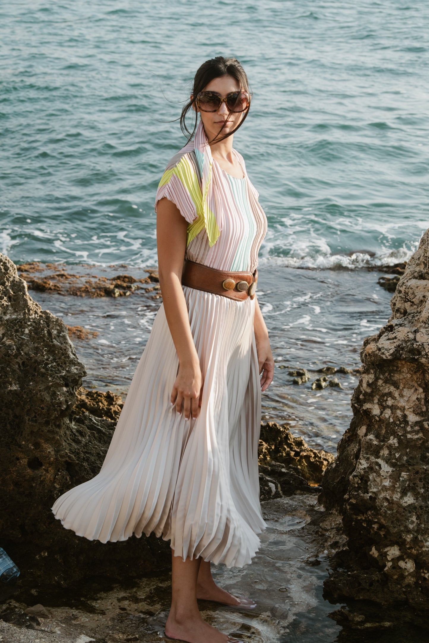 Regular Sunburst Midi Skirt
